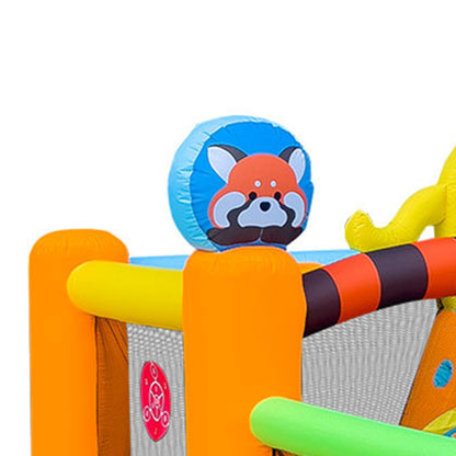 KeepFuns Zoo theme inflatable castle, children's slide trampoline park, outdoor parent-child interactive amusement facilities, colorful cartoon animal inflatable toys