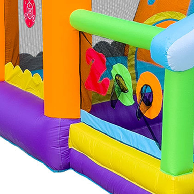 KeepFuns Zoo theme inflatable castle, children's slide trampoline park, outdoor parent-child interactive amusement facilities, colorful cartoon animal inflatable toys