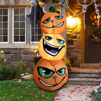 1.2M Inflatable Halloween Pumpkins Stack Holiday Decor w/ Built-in LED Lights