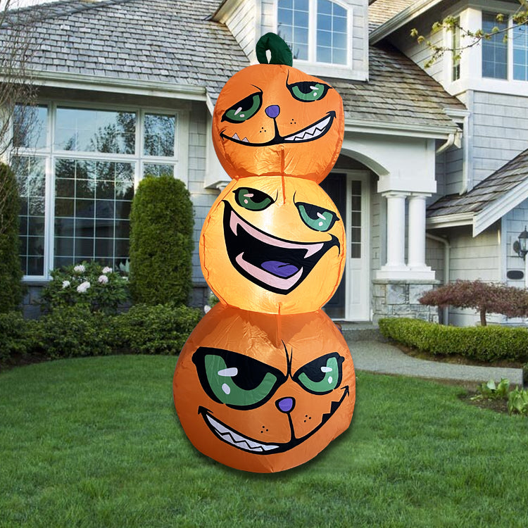 1.2M Inflatable Halloween Pumpkins Stack Holiday Decor w/ Built-in LED Lights