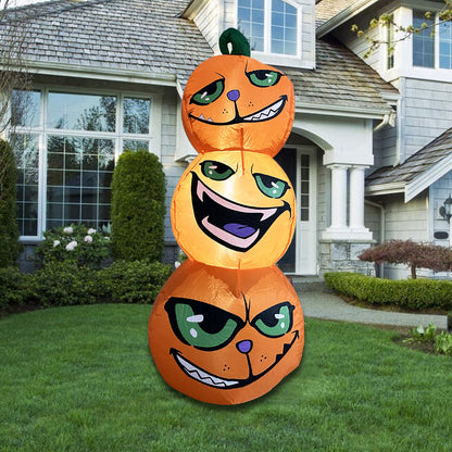 1.2M Inflatable Halloween Pumpkins Stack Holiday Decor w/ Built-in LED Lights