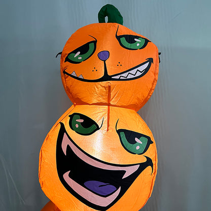 1.2M Inflatable Halloween Pumpkins Stack Holiday Decor w/ Built-in LED Lights